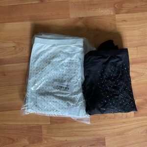 Vocal Black White Rhinestone Leggings Bundle